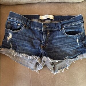 Abercrombie & Fitch Blue Jean Shorts Distressed Cut-Off